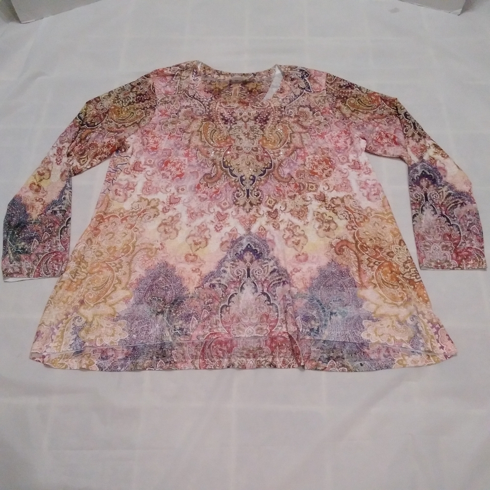 Time And Tru Jeweled Long Sleeve Top XXL